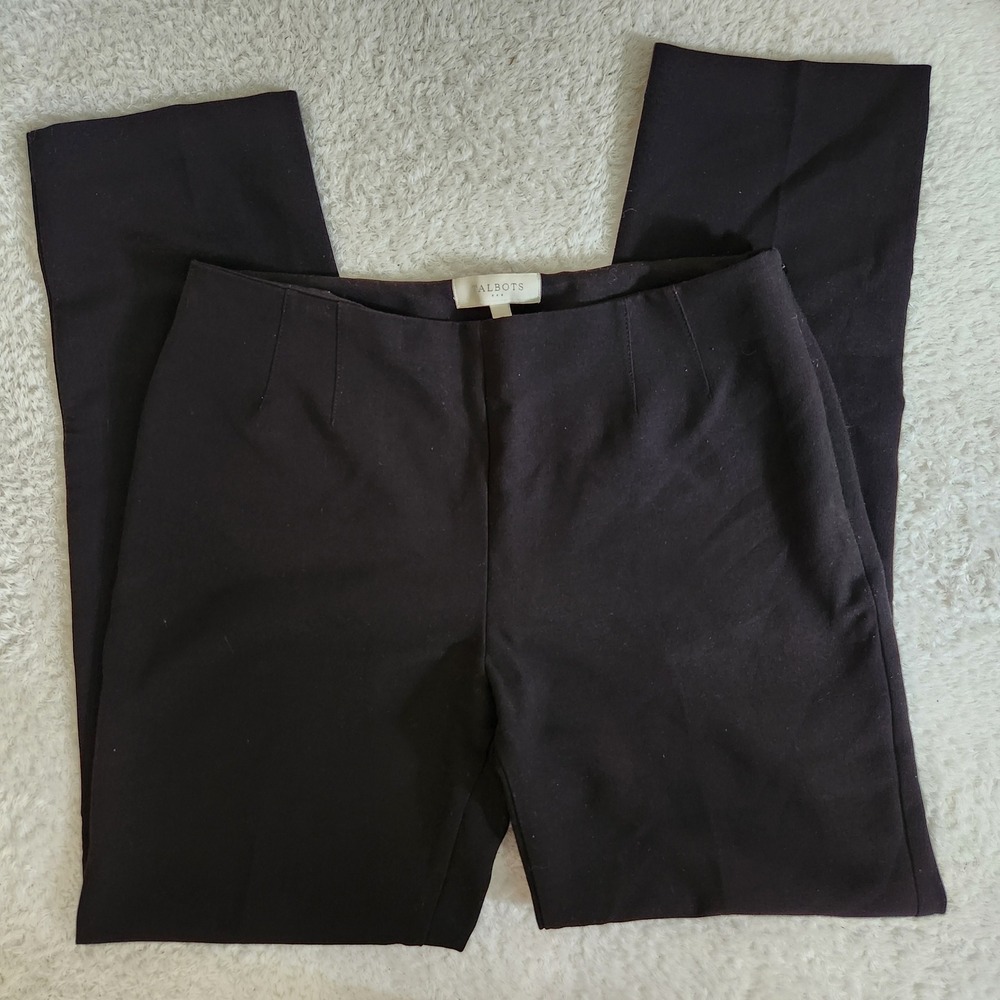 Talbots Black Straight Leg Side Zip Dress Pants Womens Size 8 Professional